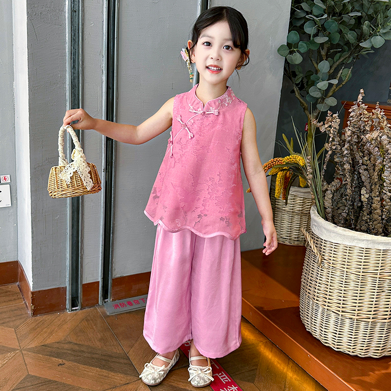 女童汉服套装夏季2025新款洋气儿童古风小女孩新中式国风复古时尚