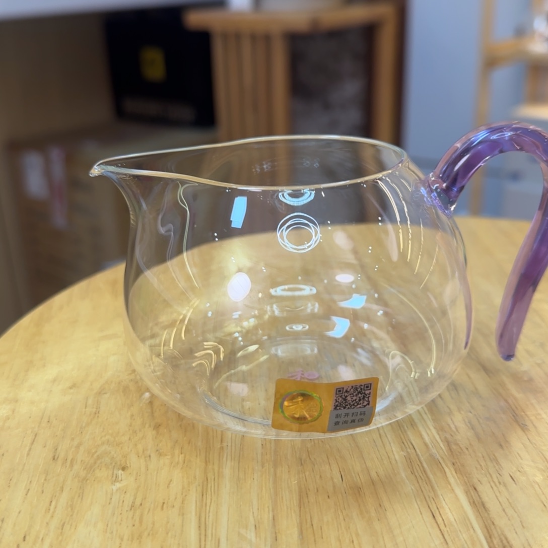 玻璃手工艺品禾器淡然公道杯浅紫色