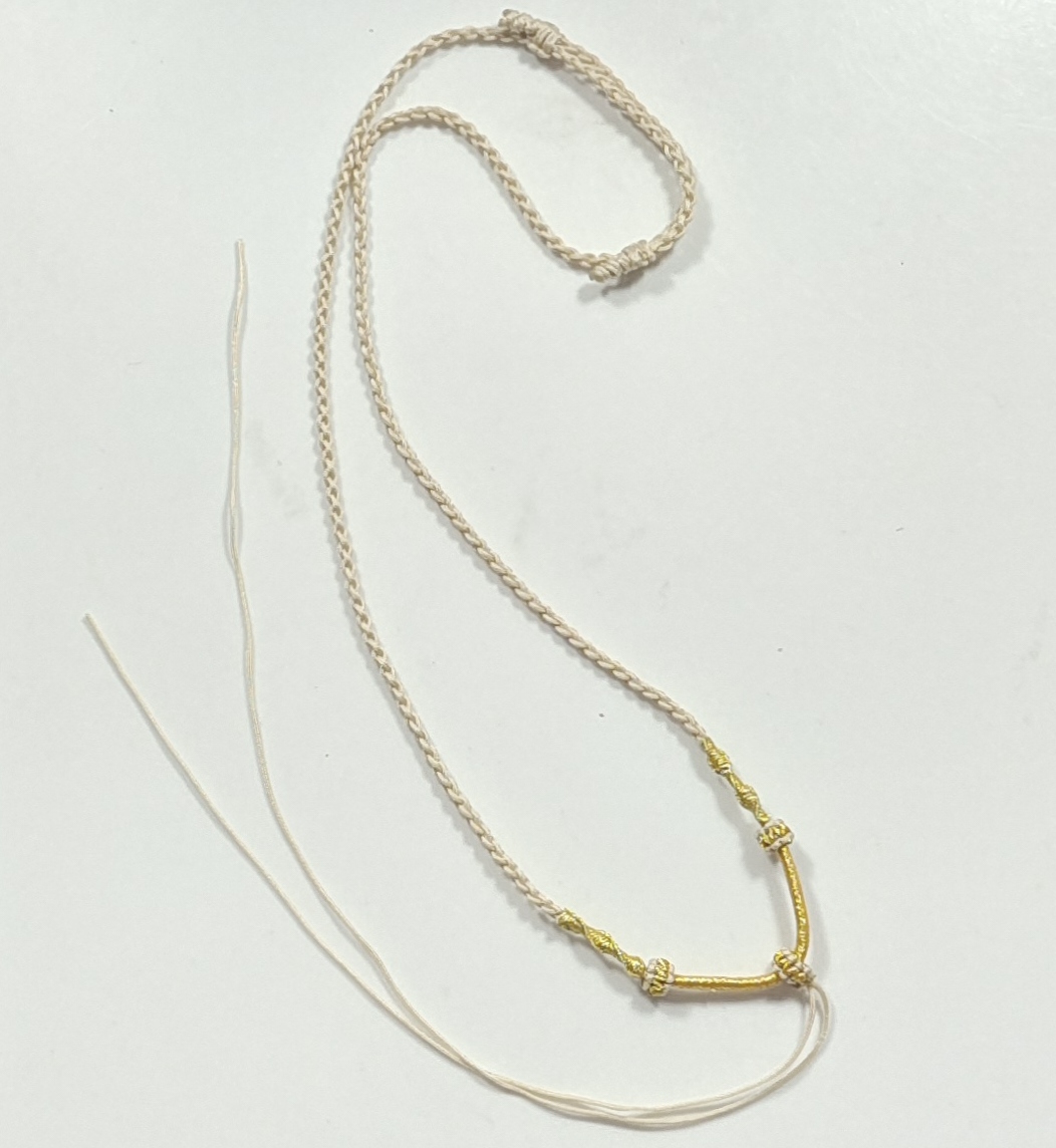 非金属布艺吊坠 纯手工吊坠拼色金色甜美中古素款复古毛衣链饰品