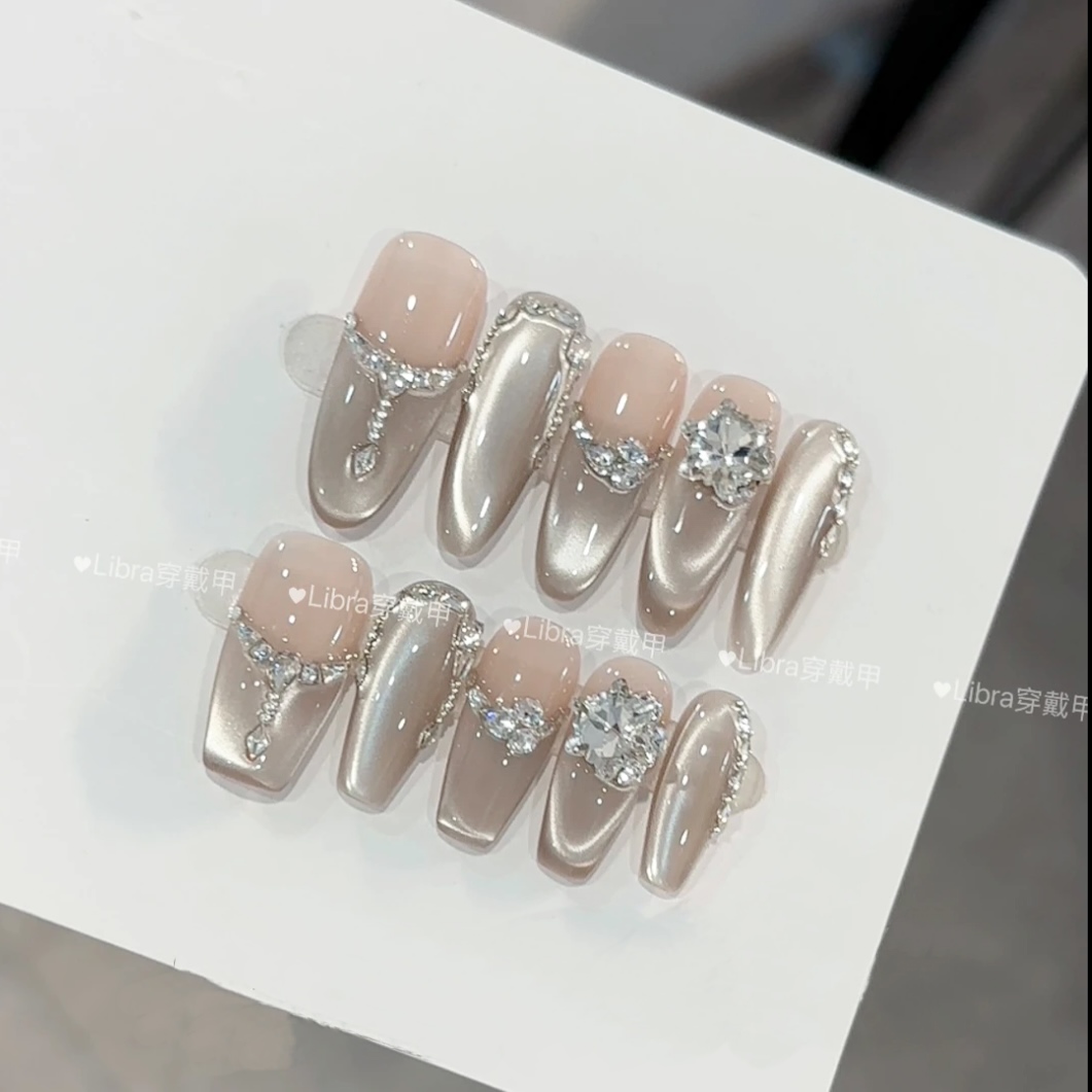 【苍山赴雪】时尚清新纯欲高级感成品美甲穿戴式手工穿戴甲