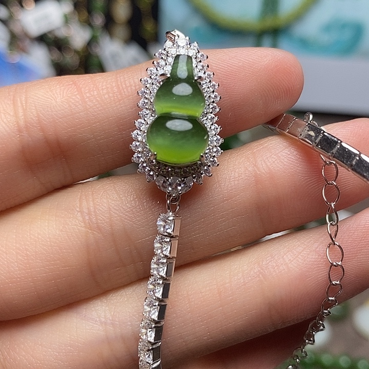 和田玉银S925镶嵌手链