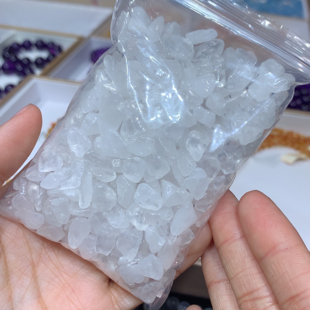 水晶手链未镶嵌天然白水晶碎石200g