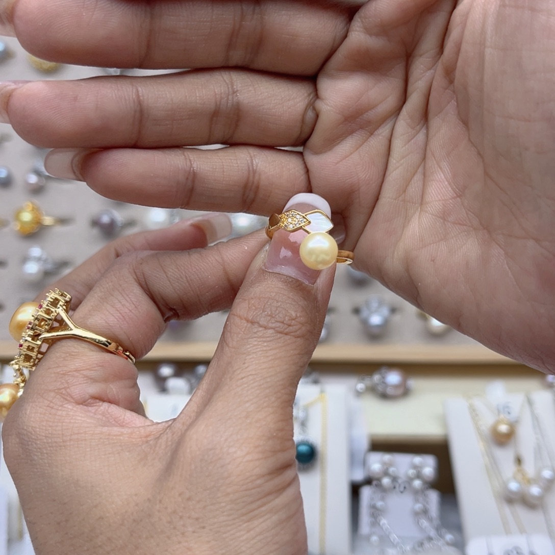 Z***n戒指合金淡水珍珠