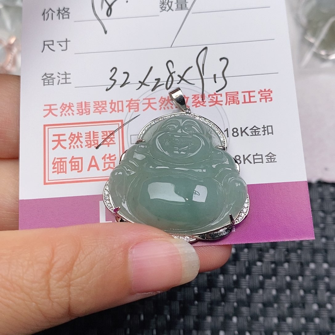 颈饰银S925镶嵌翡翠