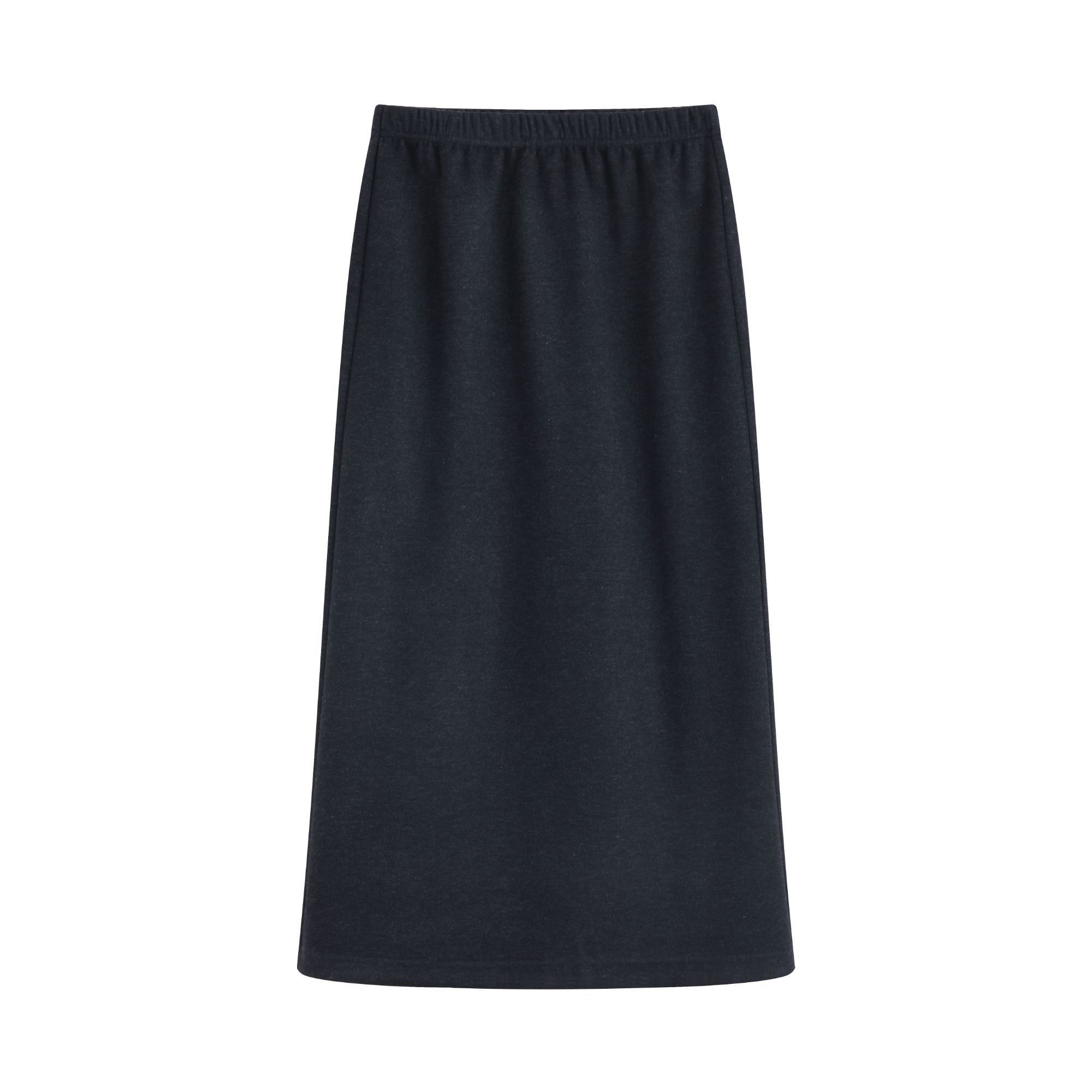 31526 25秋冬季新款针织高腰直筒中长裙深邃灰女毛呢裙子1536