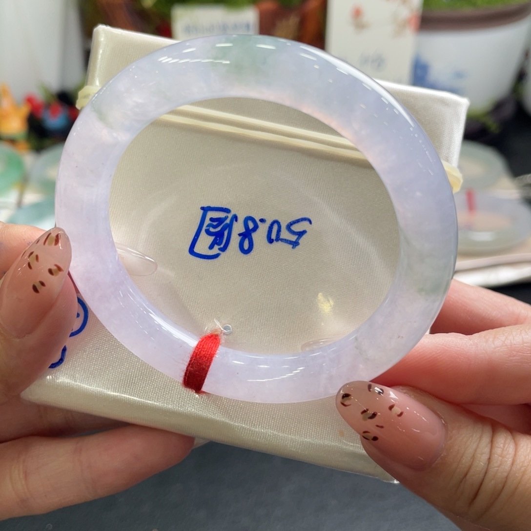 翡翠未镶嵌手镯50.8圆 爱丽丝梦游仙境