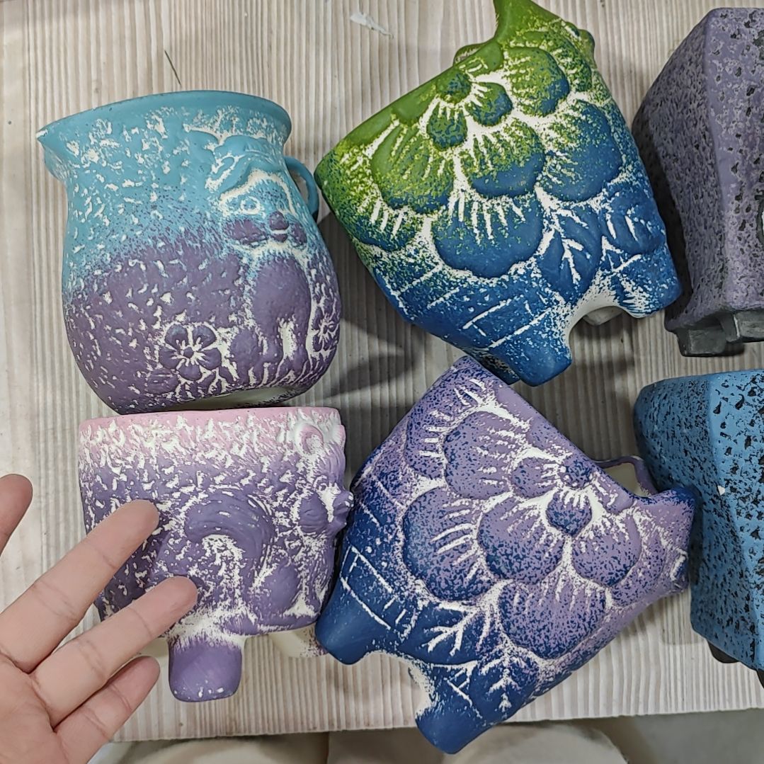 红陶吸水透气的白陶花盆凑满12发货