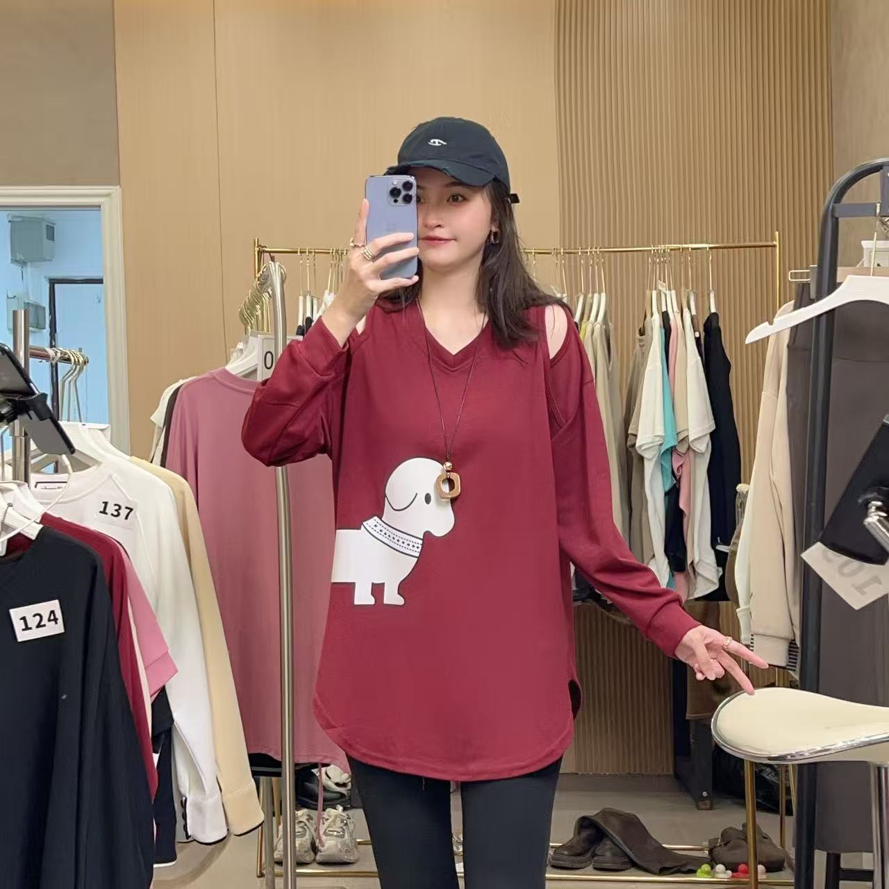 懒懒来了！百搭宽松加厚加绒卫衣t恤衫圆领遮肉显瘦韩版长袖上衣