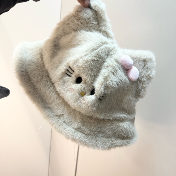 软檐渔夫帽甜美可爱圆顶秋冬帽子保暖翻盖学生猫咪