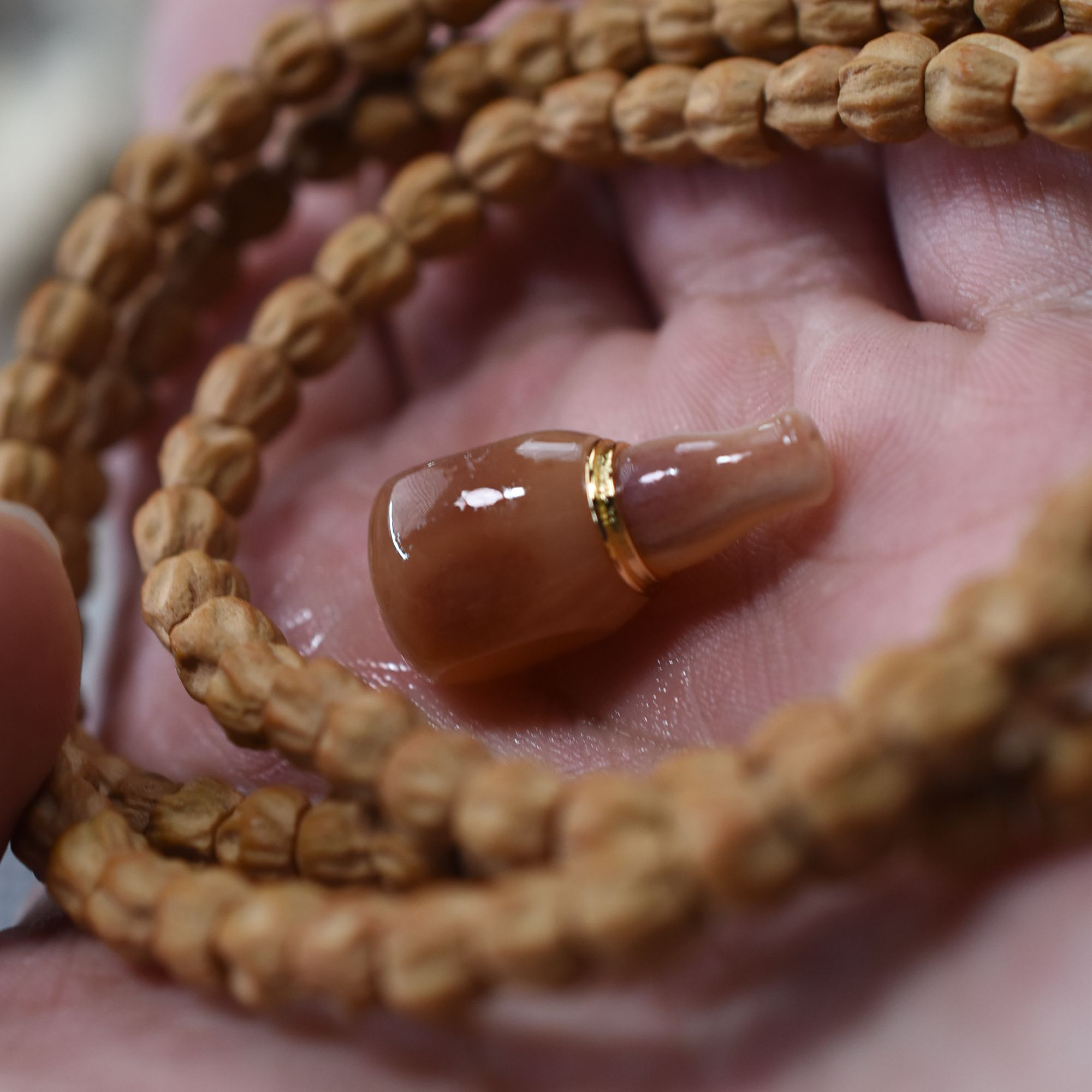 原色牦牛骨 分体藏式 雪色三通  对孔11.5左右