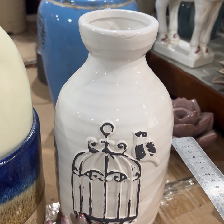 陶瓷花瓶摆件外贸出口（微瑕）高25口6公分上釉不均