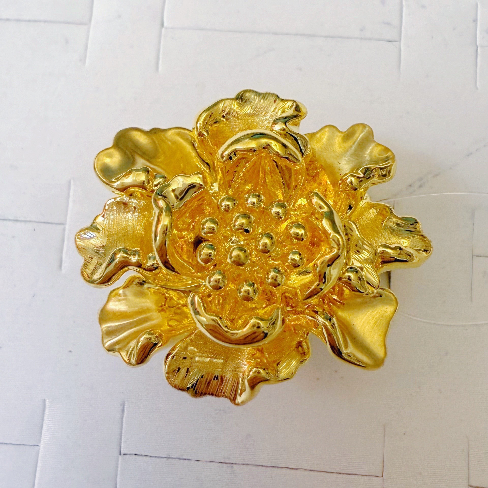 足金999 花花牡丹时尚洋气黄金戒指（确定圈口在拍）