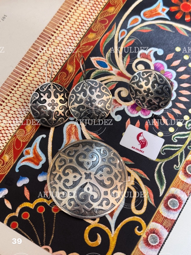 925银银制品 复古手工银百搭套装（没有手镯）