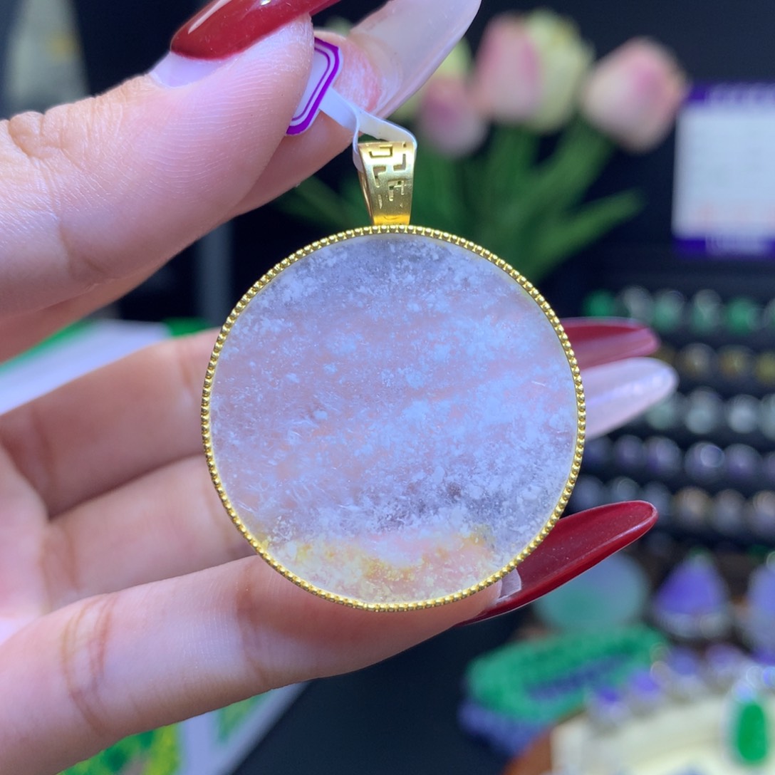 翡翠颈饰18K金镶嵌天然