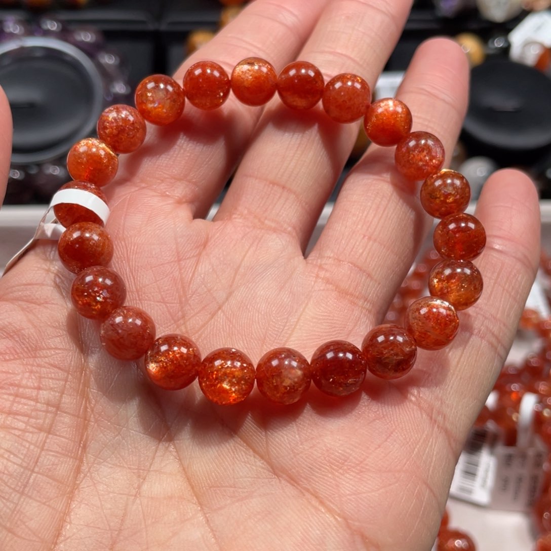 日光石手链未镶嵌疯***鸟金太阳8.5mm左右