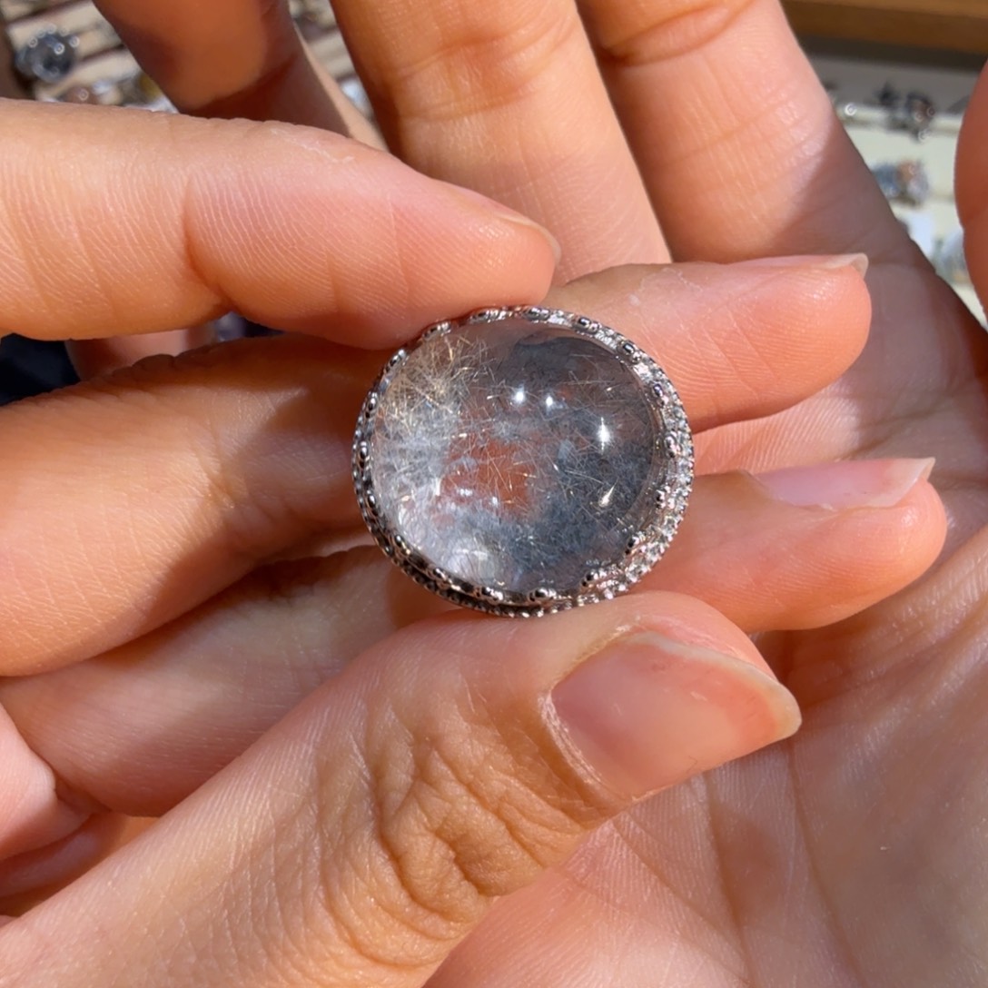 银S925镶嵌颈饰水晶清**月