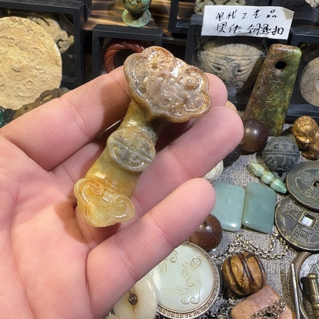 姣***娇石材工艺品如意摆件1111