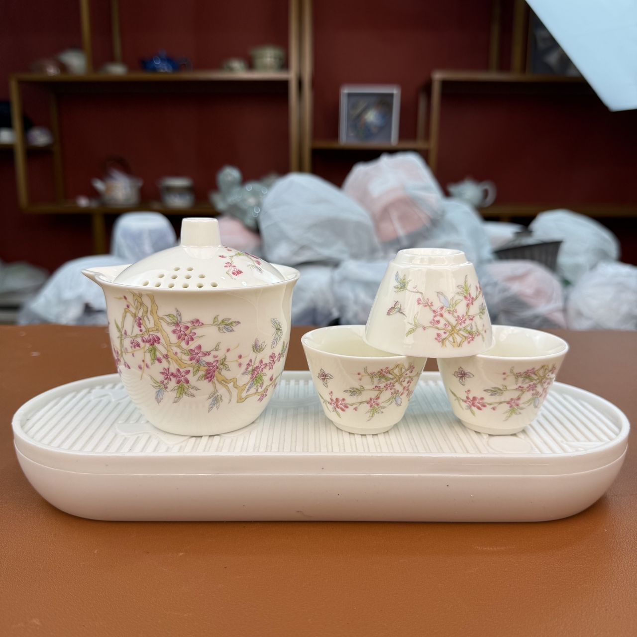 桃花旅行茶具+茶盘@@ZH2500