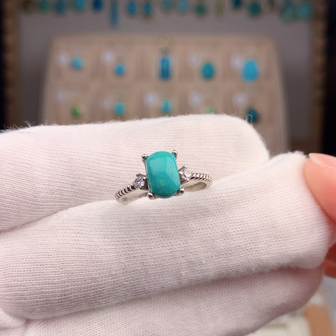 绿松石戒指银S925镶嵌