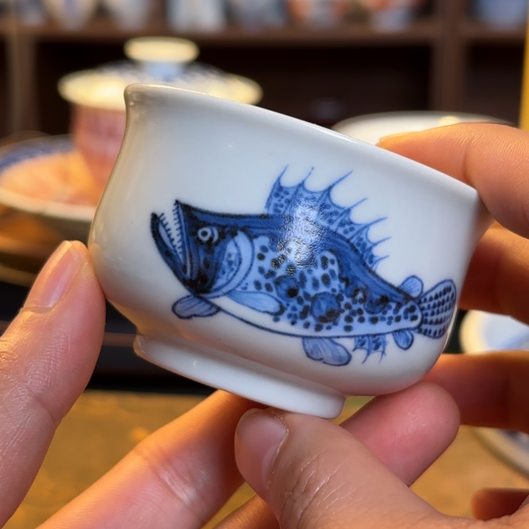 纯手工手绘青花陶瓷茶具