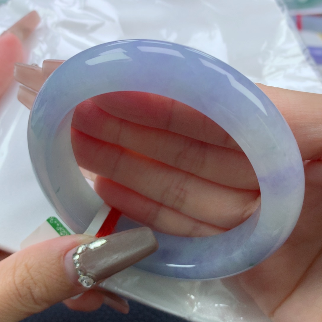 翡翠手镯未镶嵌56.8正圈莫奈花园