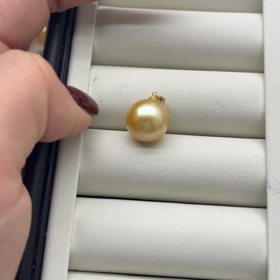 吊坠(不含链)18K金镶嵌海水珍珠