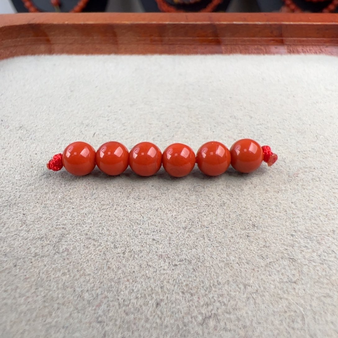 南红玛瑙未镶嵌（满肉圆珠套装5mm+