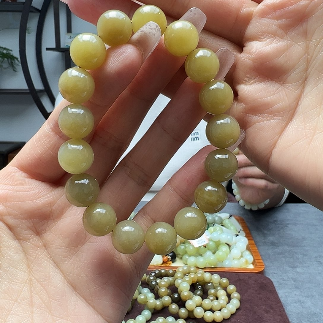 和田玉未镶嵌手链12金山糖