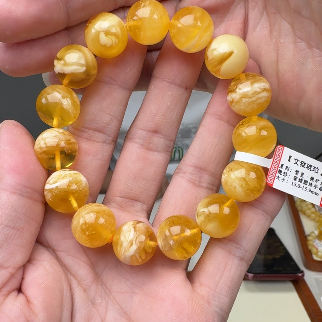 琥珀未镶嵌手链蜜蜡手串