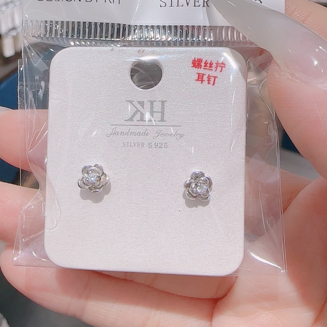 锆石铜合金925银耳环