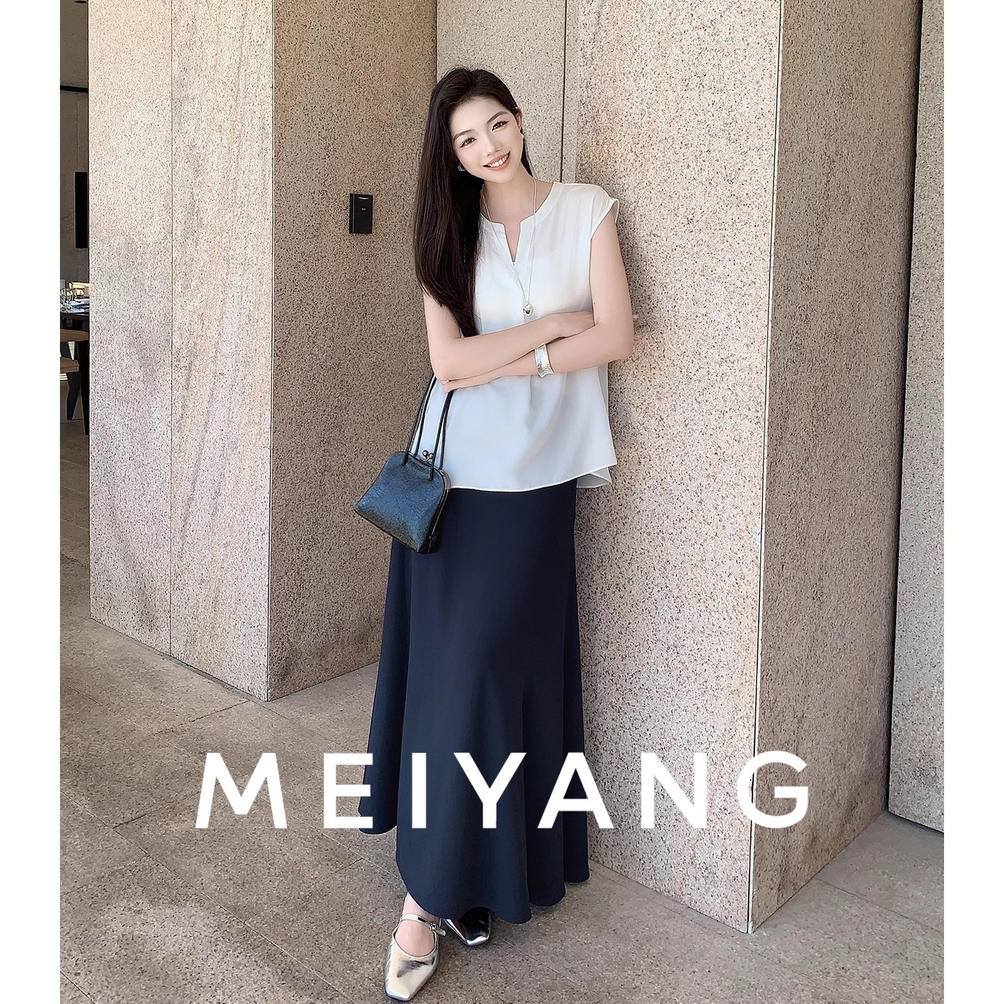 美洋MEIYANG 大伞裙 凉感速干防晒UPF50+|松紧A字半身中长裙