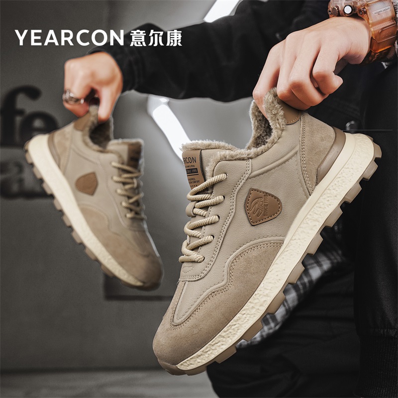 YEARCON/意尔康男鞋冬季加绒保暖经典时尚男士潮流休闲百搭软底鞋