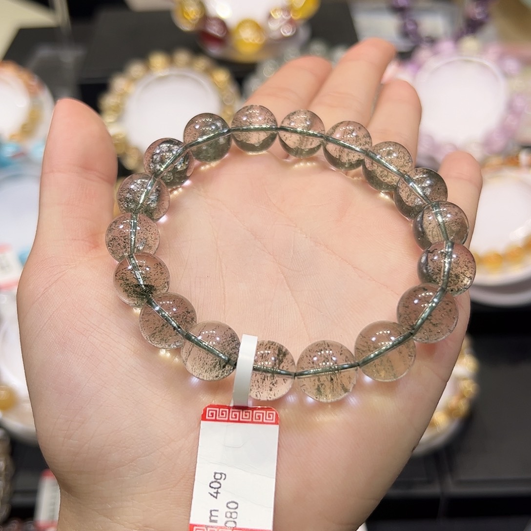 水晶未镶嵌手串绿幽灵千层满天星12+