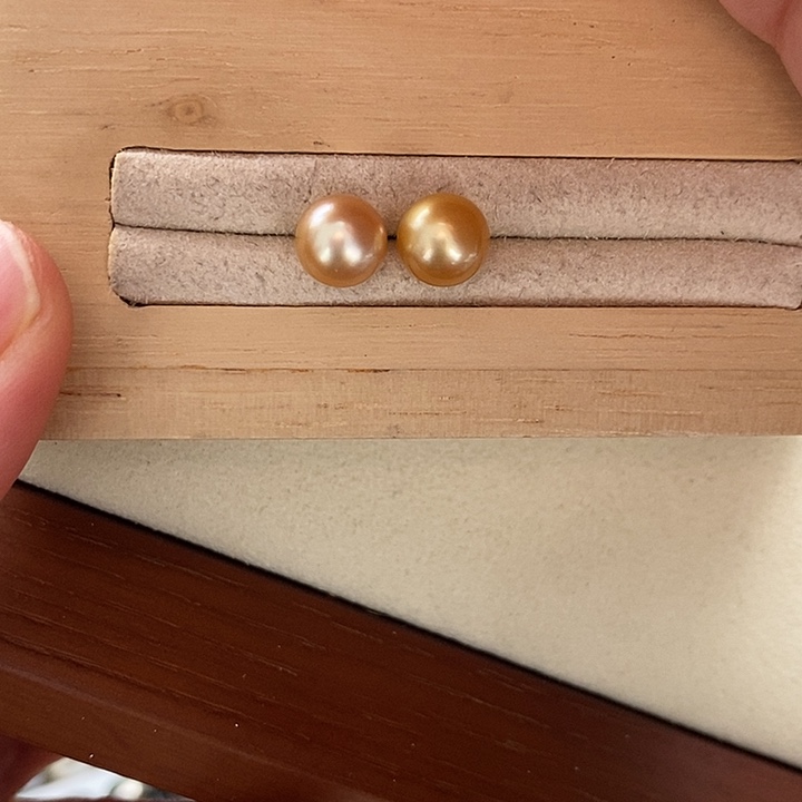 海水珍珠颈饰18K金镶嵌7-8南洋金珠
