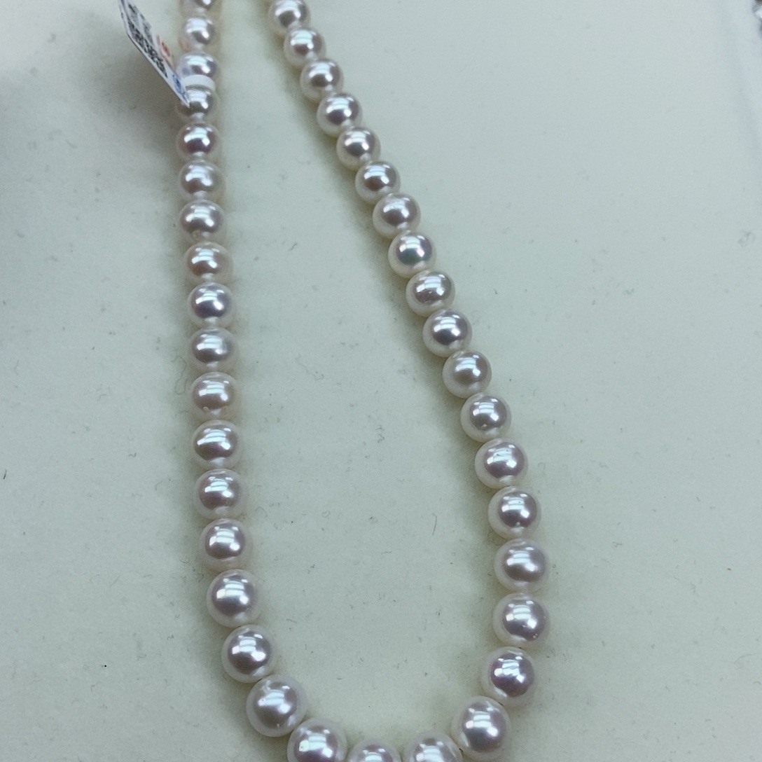 淡水珍珠8-9极光青粉炫彩银S925镶嵌