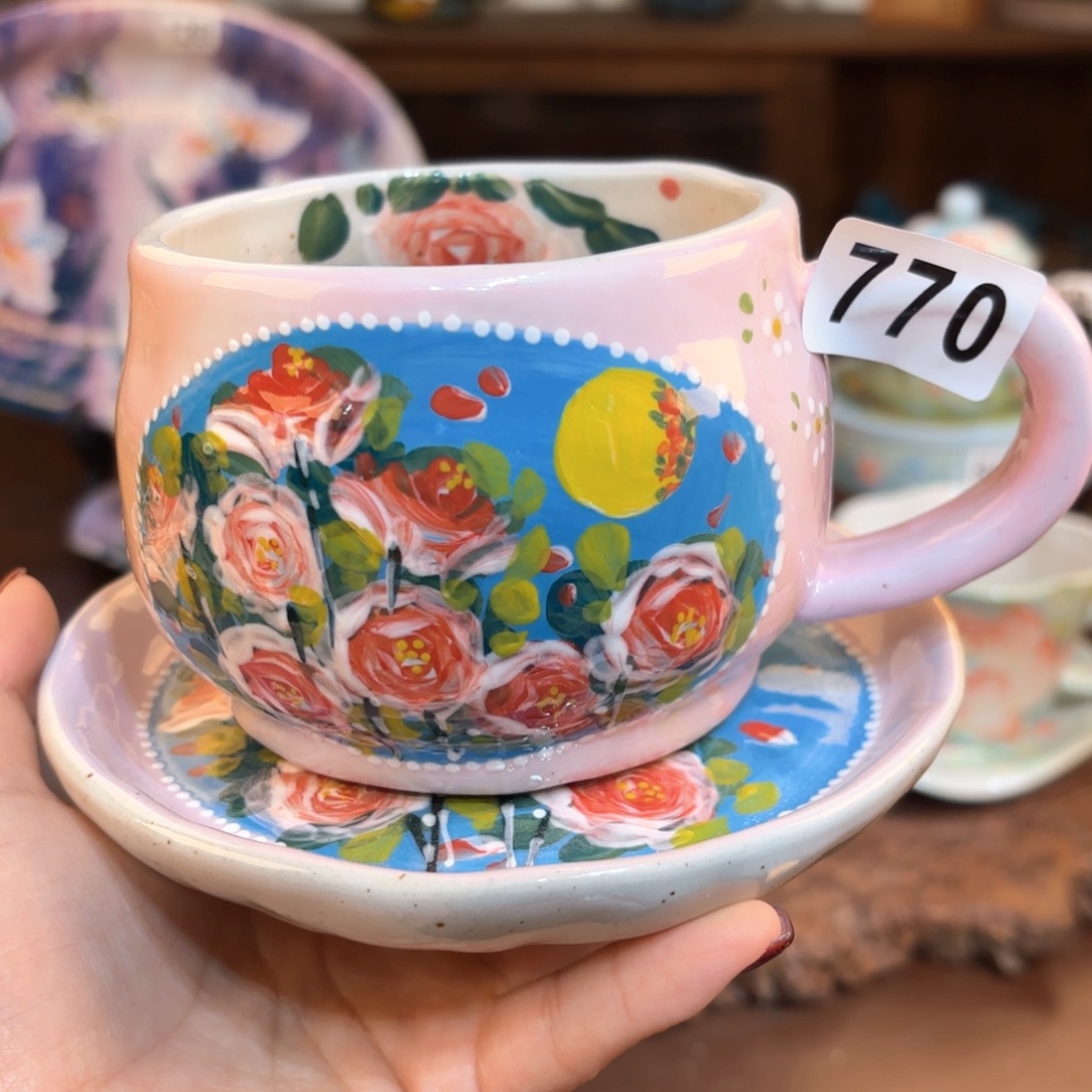 景德镇手绘高温釉下彩陶瓷茶具