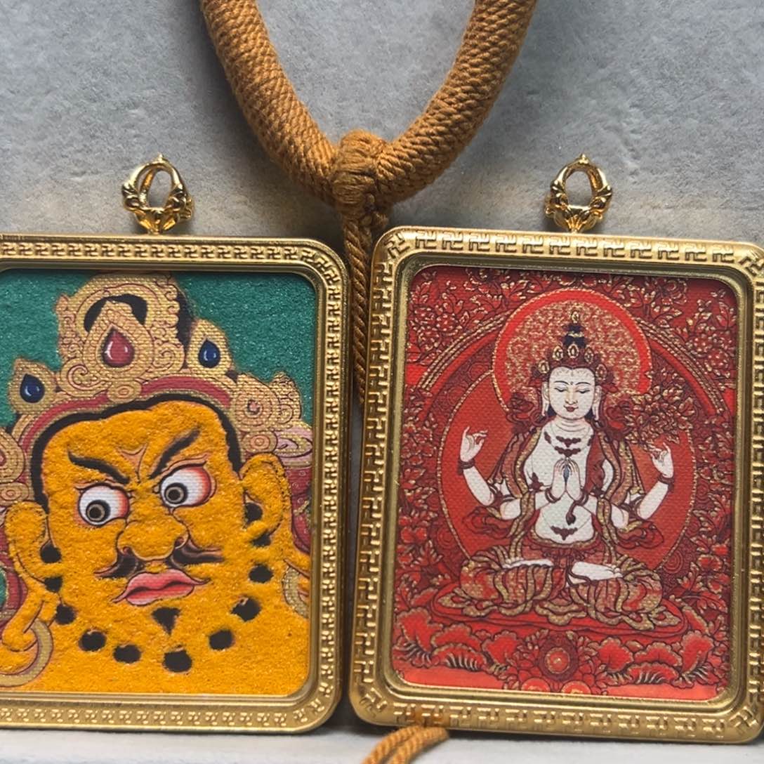 吊坠p***o双面定制 矿砂黄老爷 四臂