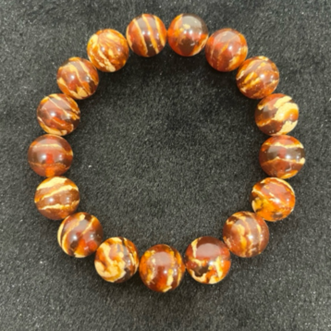 【溶洞蜜】天然溶洞妖花瓷白花干白花缅甸料子男女情侣手串25最新款