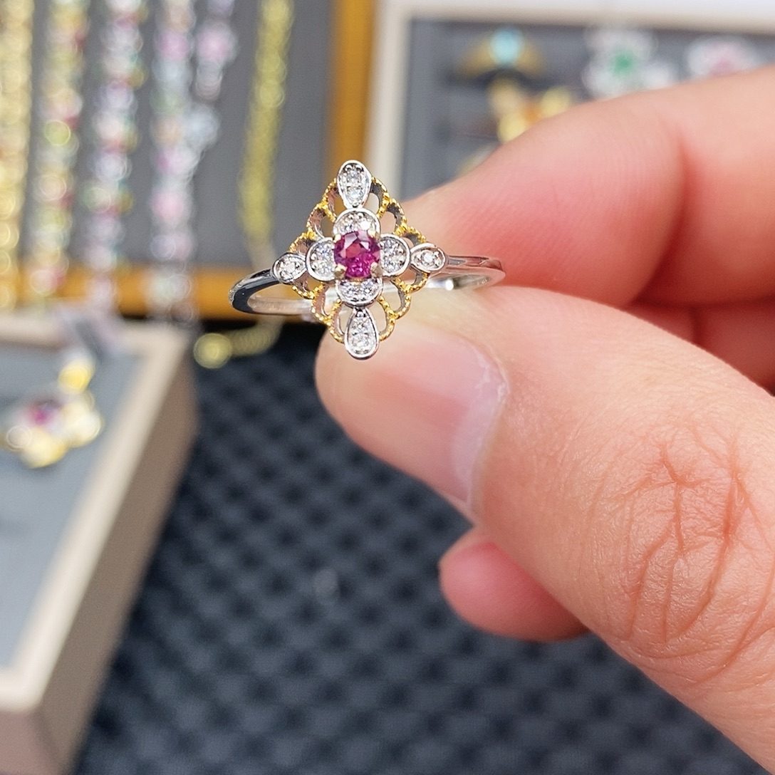 碧玺银S925镶嵌戒指