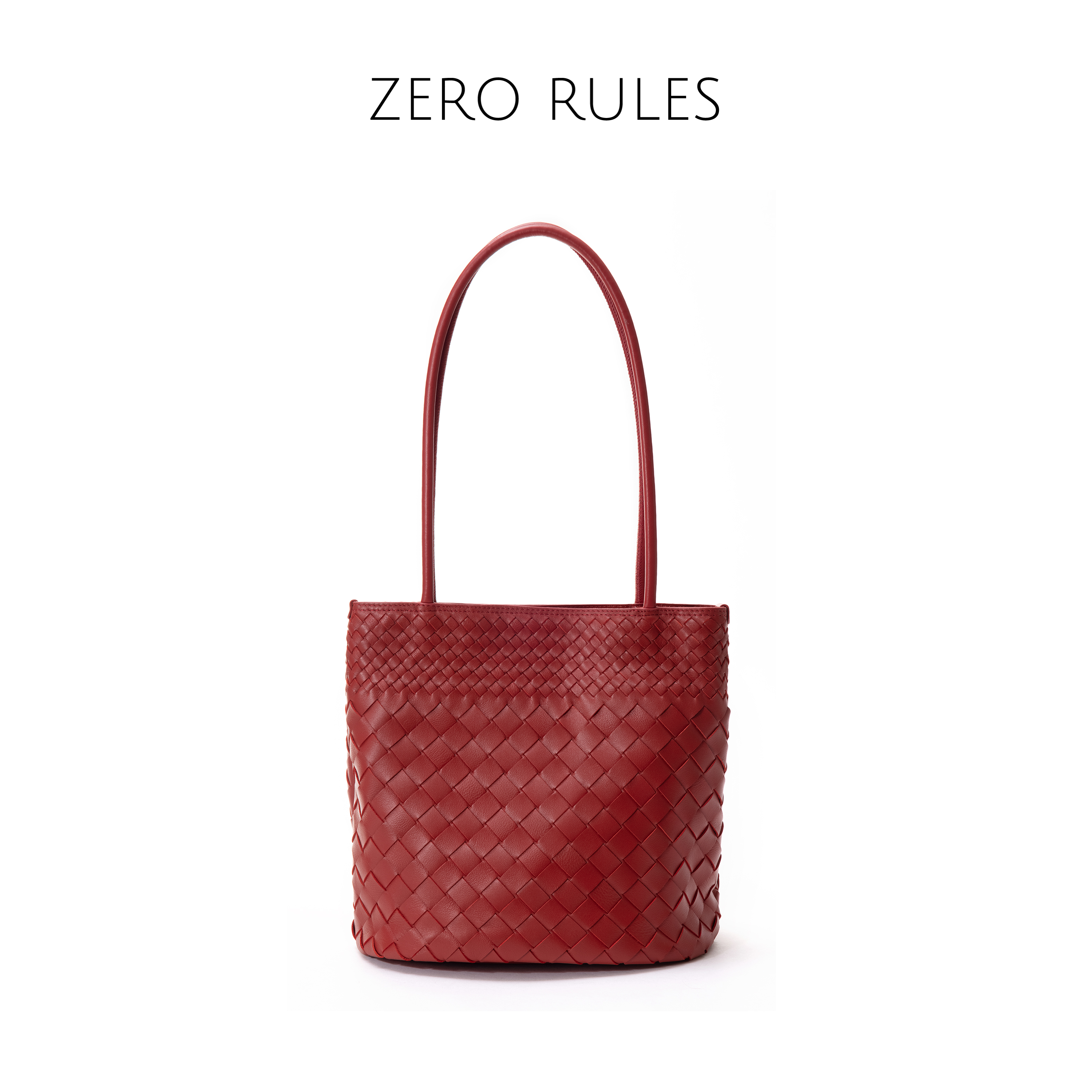 25112232【编织水桶包】高定手工编织小羊皮 福利百搭真皮水桶色