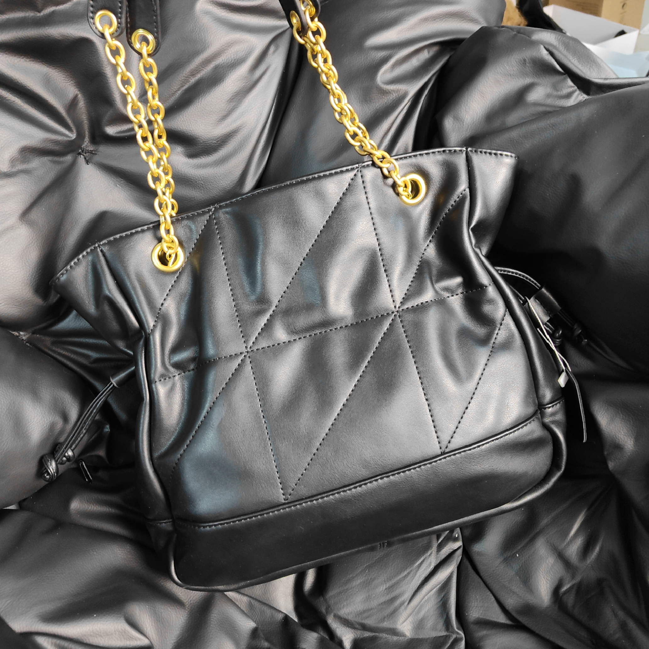 托特包jamie小羊皮黑金单肩包