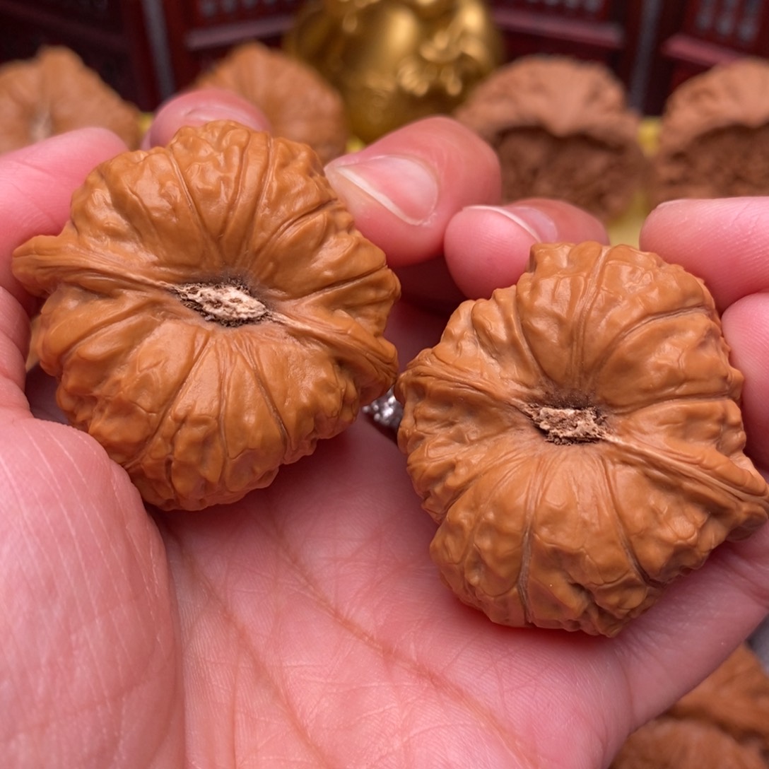 文玩核桃把件全品毕业凹底南瓜41尺