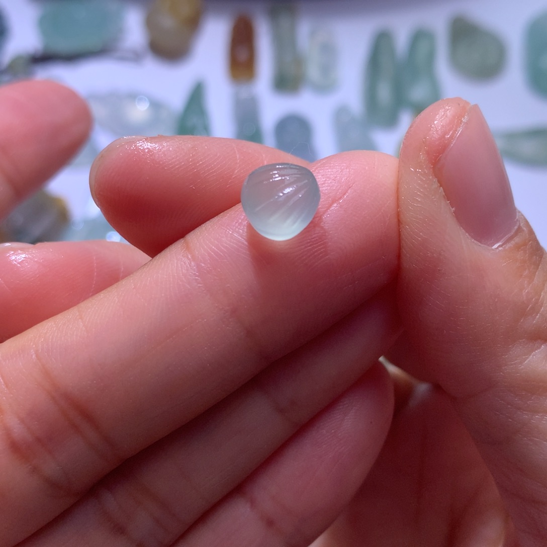 定制翡翠未镶嵌天空蓝福贝