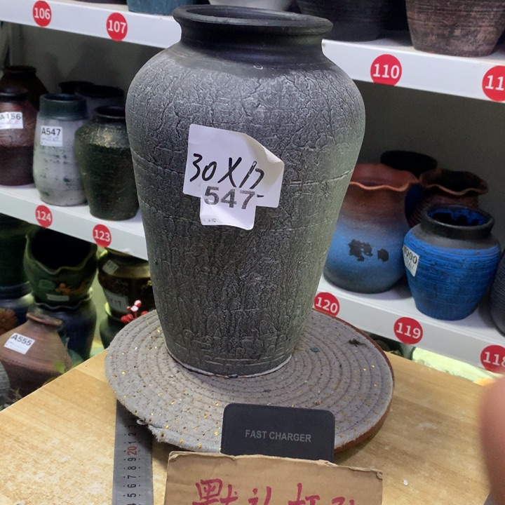 【闪购商品】红陶粗糙盆默认打孔高30口12