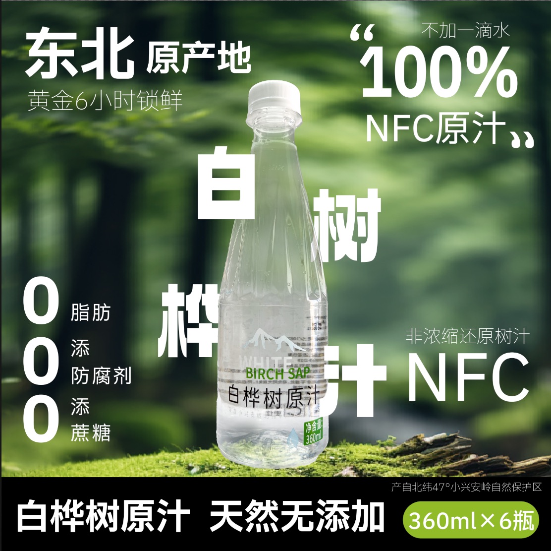 【买一送一】白桦树汁100%天然原汁原液植物饮品拍一箱送一箱共两箱