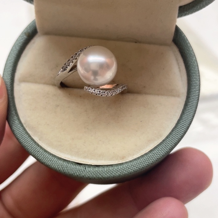 银S925镶嵌海水珍珠手绳