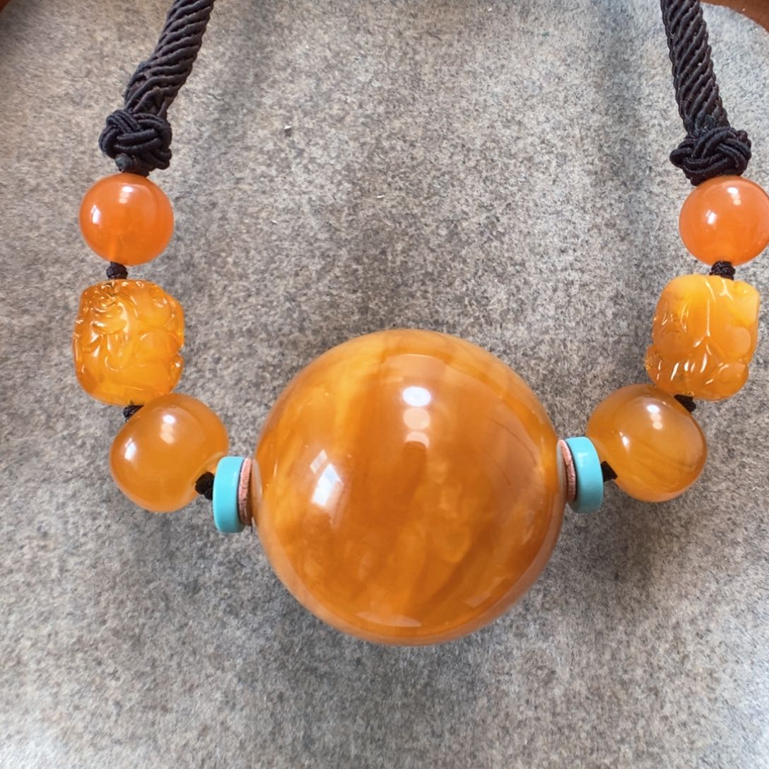 未镶嵌项链蜜蜡锁骨