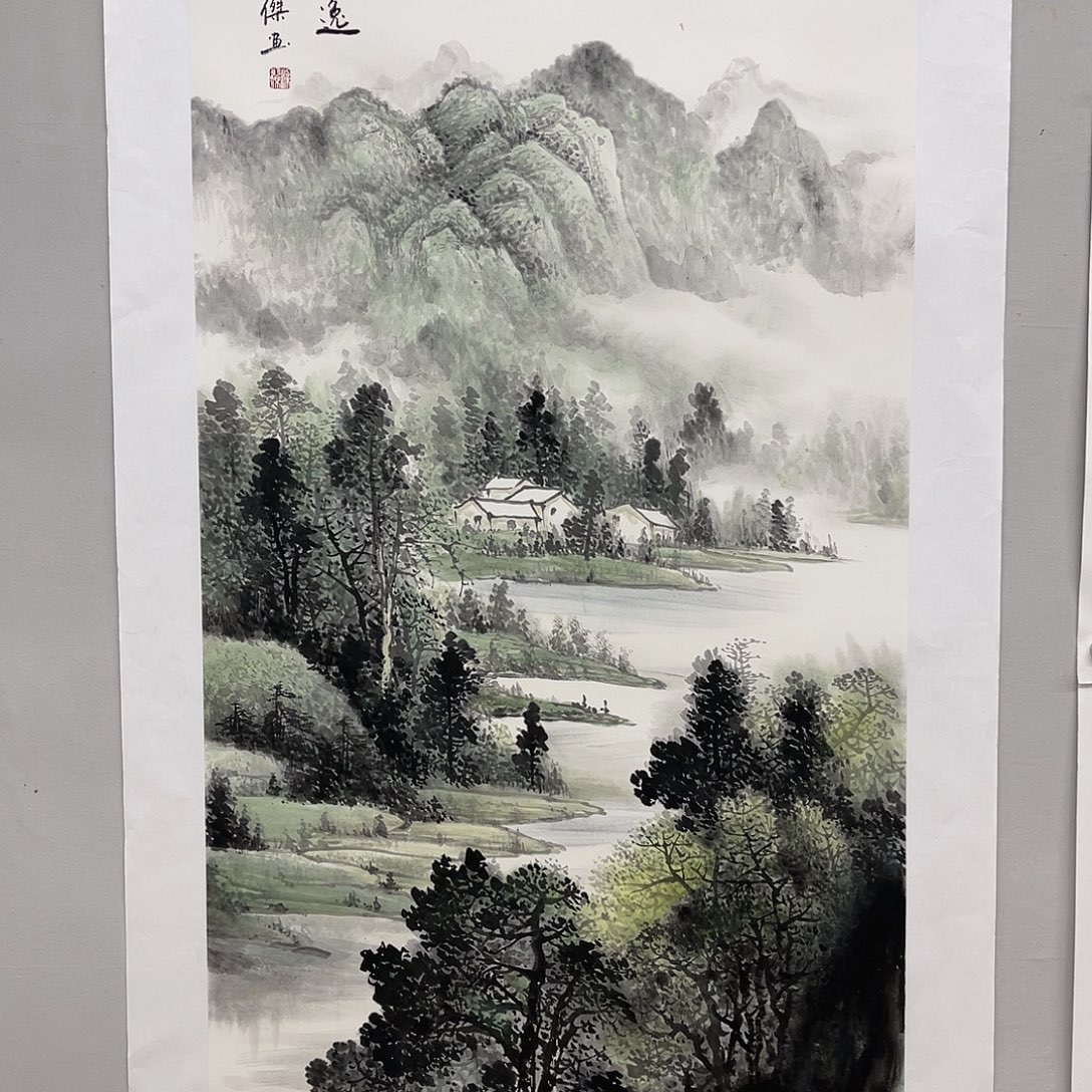 国画梁羽杰140/70青绿山水