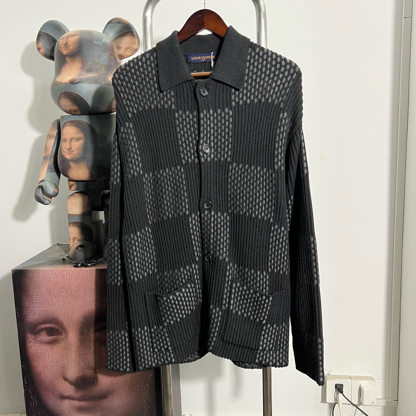 99新 LouisVuitton/路易威登 nigo棋盘格针织外套 AA1702尺码L