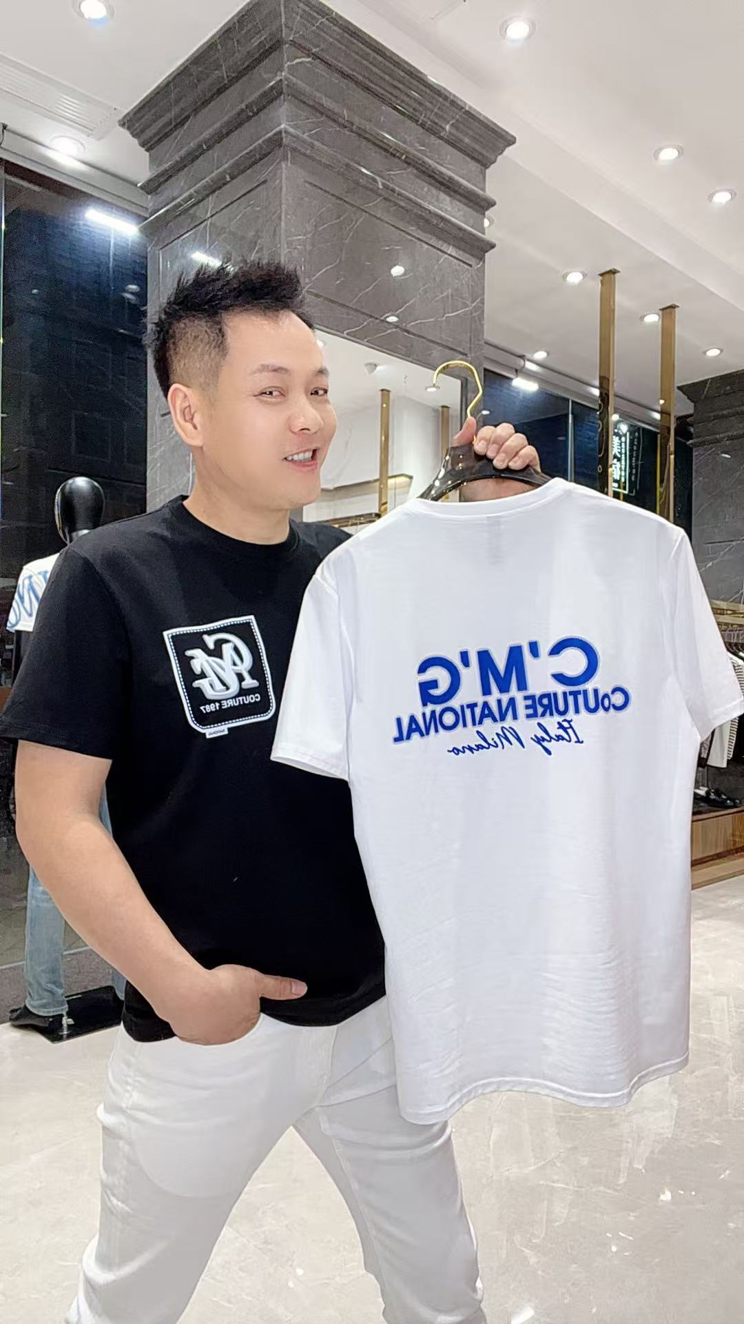 610夏季新款男士欧货时尚双丝光棉短袖